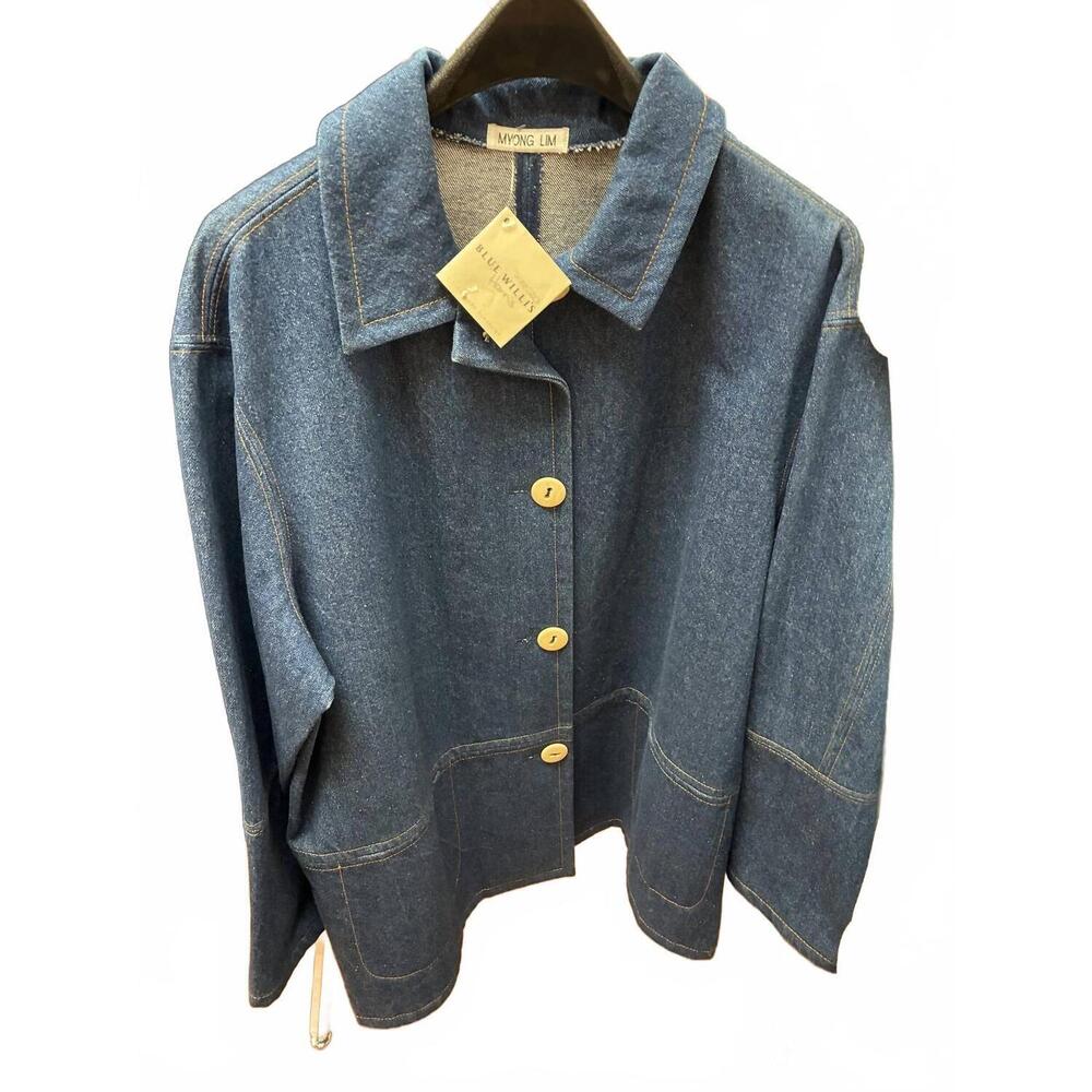 NEW MYONG LIM women's button denim jacket in blue